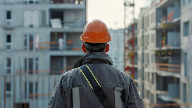 Homem vendo construção